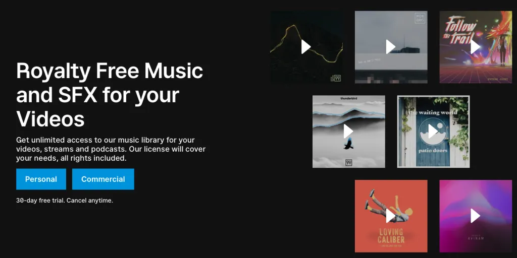 Web de Epidemic Sound